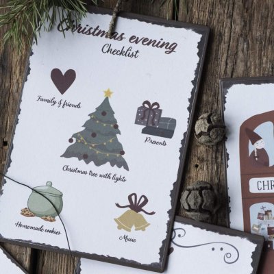metallskylt-christmas-evening-checklist