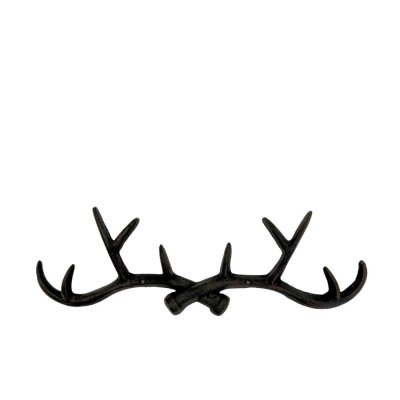 Crossed Antler Kroklist i gjutjärn, Svart – Miljögården