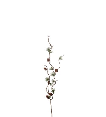 Lärkkvist med kottar, H60 cm, Grön & Brun